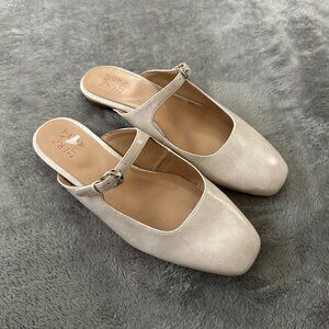 Naturalizer Apple Mary Jane Mules Ballet Flats Shoes 9 Wide 9W Cream Square Toe
